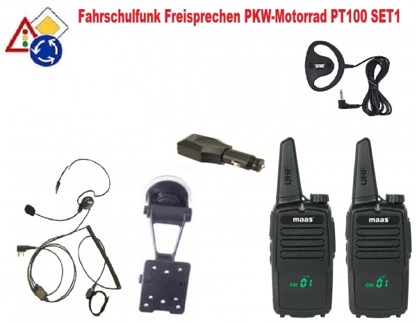 Fahrschulfunk Freisprechen MAAS PT-100 Set1 PKW-Motorrad