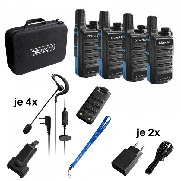Albrecht 4er Kofferset Tectalk 4 Team, PMR446 Headset