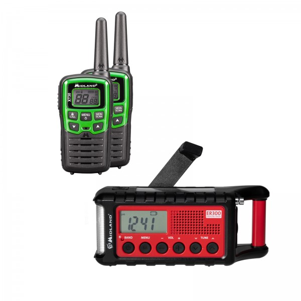 Midland PMR Basic Notfallset: XT30 Funkgerät + ER300 Kurbelradio-Copy