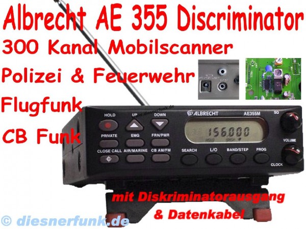 Albrecht AE 355 m Diskriminator Mobil Funkscanner 25-960Mhz